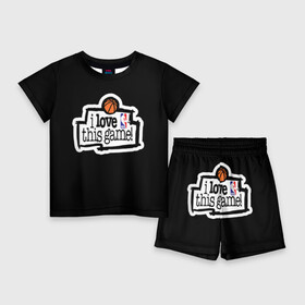 Детский костюм с шортами 3D с принтом NBA. I love this game ,  |  | basketball | i love this game | nba | баскетбол