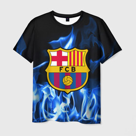 Мужская футболка 3D с принтом BARCELONA , 100% полиэфир | прямой крой, круглый вырез горловины, длина до линии бедер | barcelona | fc | football | footer | soccer | socker | sport | барселона | огонь | пламя | спорт | футбол | футбольный клуб
