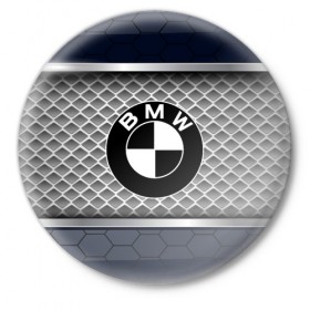 Значок с принтом BMW SPORT ,  металл | круглая форма, металлическая застежка в виде булавки | auto | bmw | car | авто | автомобиль | бмв | машина