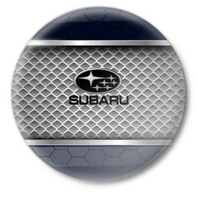 Значок с принтом SUBARU SPORT ,  металл | круглая форма, металлическая застежка в виде булавки | Тематика изображения на принте: auto | car | subaru | авто | автомобиль | машина | субару
