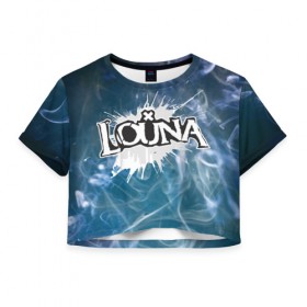 Женская футболка 3D укороченная с принтом Луна (дым) , 100% полиэстер | круглая горловина, длина футболки до линии талии, рукава с отворотами | louna | rock | музыка