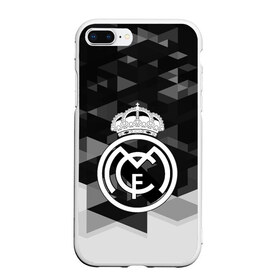 Чехол для iPhone 7Plus/8 Plus матовый с принтом FC Real Madrid sport geometry , Силикон | Область печати: задняя сторона чехла, без боковых панелей | Тематика изображения на принте: abstraction | championship | fc | football | footer | polygon | real madrid | soccer | socker | sport | абстракция | одежда | спорт | спортивный | униформа | футбол | футбольный клуб | чемпионат