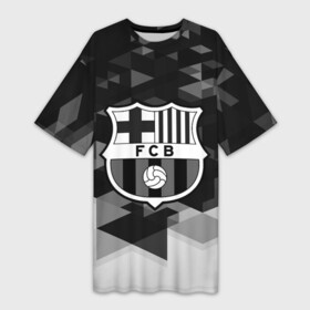 Платье-футболка 3D с принтом FC Barcelona sport geometry ,  |  | abstraction | barcelona | championship | fc | football | footer | polygon | soccer | socker | sport | абстракция | одежда | спорт | спортивный | униформа | футбол | футбольный клуб | чемпионат