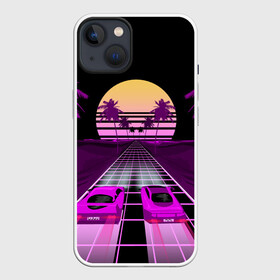 Чехол для iPhone 13 с принтом Vaporwave ,  |  | 3d | cgi | digital art | music | retro | vaporwave | абстракция | вейпорвейв | геометрия | музыка | ретро