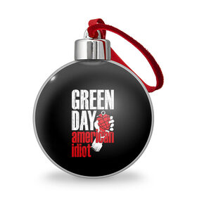Ёлочный шар с принтом Green Day American Idiot , Пластик | Диаметр: 77 мм | Тематика изображения на принте: green day | punk rock | билли джо армстронг | панк рок
