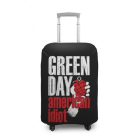 Чехол для чемодана 3D с принтом Green Day American Idiot , 86% полиэфир, 14% спандекс | двустороннее нанесение принта, прорези для ручек и колес | green day | punk rock | билли джо армстронг | панк рок