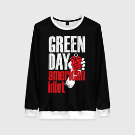 Женский свитшот 3D с принтом Green Day American Idiot , 100% полиэстер с мягким внутренним слоем | круглый вырез горловины, мягкая резинка на манжетах и поясе, свободная посадка по фигуре | green day | punk rock | билли джо армстронг | панк рок