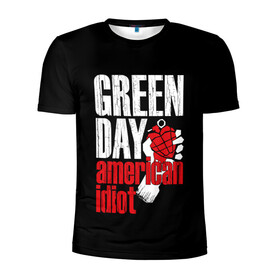 Мужская футболка 3D спортивная с принтом Green Day American Idiot , 100% полиэстер с улучшенными характеристиками | приталенный силуэт, круглая горловина, широкие плечи, сужается к линии бедра | green day | punk rock | билли джо армстронг | панк рок