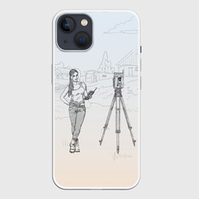 Чехол для iPhone 13 с принтом Девушка с контроллером ,  |  | surveyor | геодезист | геодезия | кадастр