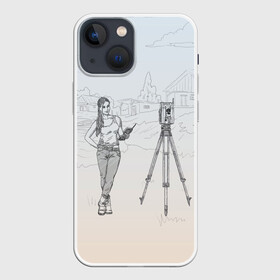 Чехол для iPhone 13 mini с принтом Девушка с контроллером ,  |  | Тематика изображения на принте: surveyor | геодезист | геодезия | кадастр