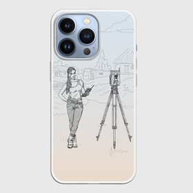 Чехол для iPhone 13 Pro с принтом Девушка с контроллером ,  |  | Тематика изображения на принте: surveyor | геодезист | геодезия | кадастр