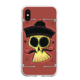 Чехол для iPhone XS Max матовый с принтом Dia de los Muertos , Силикон | Область печати: задняя сторона чехла, без боковых панелей | череп