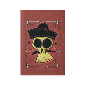 Обложка для паспорта матовая кожа с принтом Dia de los Muertos , натуральная матовая кожа | размер 19,3 х 13,7 см; прозрачные пластиковые крепления | череп