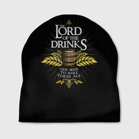 Шапка 3D с принтом Lord of Drinks , 100% полиэстер | универсальный размер, печать по всей поверхности изделия | alcohol | beer | drink | lord | lordoftherings | ring | бочка | властелин | властелинколец | кольцо | лорд | напитки