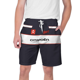 Мужские шорты 3D с принтом Citroen ,  полиэстер 100% | прямой крой, два кармана без застежек по бокам. Мягкая трикотажная резинка на поясе, внутри которой широкие завязки. Длина чуть выше колен | 
