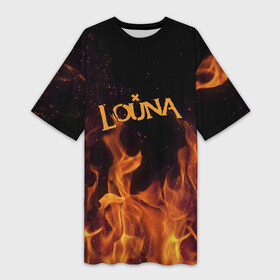 Платье-футболка 3D с принтом Louna ,  |  | louna | альтернативный | вит | виталий демиденко | група | группа | леонид кинзбурский | лу | луна | лусинэ геворкян | метал | ню | нюметал | панк | панкрок | пилот | рок | ру | рубен казарьян | серж