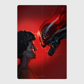 Магнитный плакат 2Х3 с принтом Ripley and Alien , Полимерный материал с магнитным слоем | 6 деталей размером 9*9 см | Тематика изображения на принте: alien | aliens | elleyart | ripley | рипли | чужие | чужой