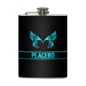 Фляга с принтом Placebo , металлический корпус | емкость 0,22 л, размер 125 х 94 мм. Виниловая наклейка запечатывается полностью | Тематика изображения на принте: 