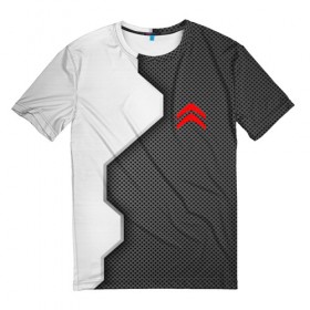 Мужская футболка 3D с принтом Citroen sport uniform auto , 100% полиэфир | прямой крой, круглый вырез горловины, длина до линии бедер | 