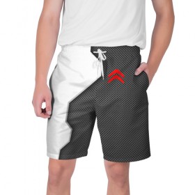 Мужские шорты 3D с принтом Citroen sport uniform auto ,  полиэстер 100% | прямой крой, два кармана без застежек по бокам. Мягкая трикотажная резинка на поясе, внутри которой широкие завязки. Длина чуть выше колен | 