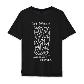 Мужская футболка хлопок Oversize с принтом Joy Division , 100% хлопок | свободный крой, круглый ворот, “спинка” длиннее передней части | Тематика изображения на принте: ian curtis | joy division | rock | unknown pleasures | иэн кёртис | рок