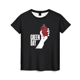Женская футболка 3D с принтом Green Day , 100% полиэфир ( синтетическое хлопкоподобное полотно) | прямой крой, круглый вырез горловины, длина до линии бедер | american idiot