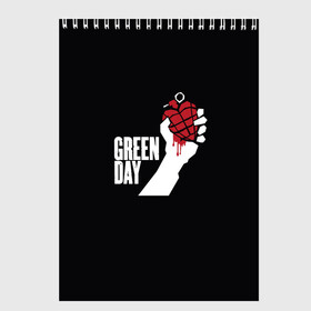 Скетчбук с принтом Green Day , 100% бумага
 | 48 листов, плотность листов — 100 г/м2, плотность картонной обложки — 250 г/м2. Листы скреплены сверху удобной пружинной спиралью | american idiot