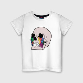 Детская футболка хлопок с принтом Twenty One Pilots , 100% хлопок | круглый вырез горловины, полуприлегающий силуэт, длина до линии бедер | skull | череп