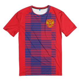 Мужская футболка 3D с принтом Russia WC Pre-match , 100% полиэфир | прямой крой, круглый вырез горловины, длина до линии бедер | 
