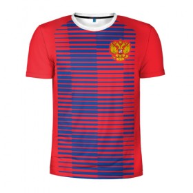 Мужская футболка 3D спортивная с принтом Russia WC Pre-match , 100% полиэстер с улучшенными характеристиками | приталенный силуэт, круглая горловина, широкие плечи, сужается к линии бедра | 