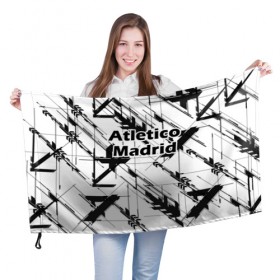 Флаг 3D с принтом Атлетико Мадрид , 100% полиэстер | плотность ткани — 95 г/м2, размер — 67 х 109 см. Принт наносится с одной стороны | атлетико мадрид