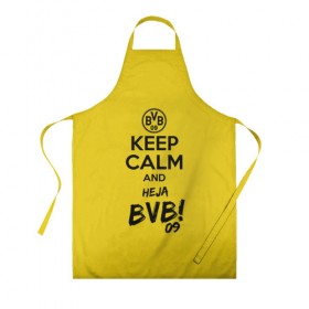 Фартук 3D с принтом Keep calm and Heja BVB , 100% полиэстер | общий размер — 65 х 85 см, ширина нагрудника — 26 см, горловина — 53 см, длина завязок — 54 см, общий обхват в поясе — 173 см. Принт на завязках и на горловине наносится с двух сторон, на основной части фартука — только с внешней стороны | 09 | bvb | calm | heja | keep | боруссия | германия | дортмунд | клуб | сохраняй | спокойствие | фк | футбол | футбольный