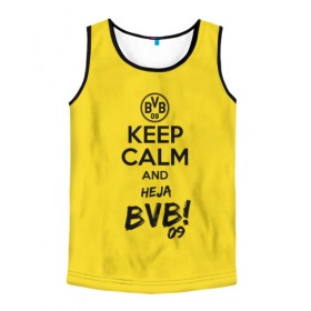 Мужская майка 3D с принтом Keep calm and Heja BVB , 100% полиэстер | круглая горловина, приталенный силуэт, длина до линии бедра. Пройма и горловина окантованы тонкой бейкой | Тематика изображения на принте: 09 | bvb | calm | heja | keep | боруссия | германия | дортмунд | клуб | сохраняй | спокойствие | фк | футбол | футбольный