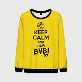 Мужской свитшот 3D с принтом Keep calm and Heja BVB , 100% полиэстер с мягким внутренним слоем | круглый вырез горловины, мягкая резинка на манжетах и поясе, свободная посадка по фигуре | 09 | bvb | calm | heja | keep | боруссия | германия | дортмунд | клуб | сохраняй | спокойствие | фк | футбол | футбольный