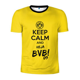 Мужская футболка 3D спортивная с принтом Keep calm and Heja BVB , 100% полиэстер с улучшенными характеристиками | приталенный силуэт, круглая горловина, широкие плечи, сужается к линии бедра | 09 | bvb | calm | heja | keep | боруссия | германия | дортмунд | клуб | сохраняй | спокойствие | фк | футбол | футбольный