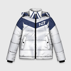 Зимняя куртка для мальчиков 3D с принтом Mass Effect N7 , ткань верха — 100% полиэстер; подклад — 100% полиэстер, утеплитель — 100% полиэстер | длина ниже бедра, удлиненная спинка, воротник стойка и отстегивающийся капюшон. Есть боковые карманы с листочкой на кнопках, утяжки по низу изделия и внутренний карман на молнии. 

Предусмотрены светоотражающий принт на спинке, радужный светоотражающий элемент на пуллере молнии и на резинке для утяжки | andromed | effect | n7 | альянс | ефект | игра | компьютерная | мас | масс | н7 | онлайн | программа | профессиональный военный код | сокрушитель n7 | фурия n7
