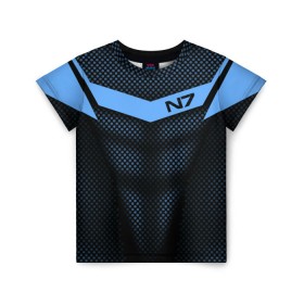 Детская футболка 3D с принтом Mass Effect N7 , 100% гипоаллергенный полиэфир | прямой крой, круглый вырез горловины, длина до линии бедер, чуть спущенное плечо, ткань немного тянется | andromed | effect | n7 | альянс | ефект | игра | компьютерная | мас | масс | н7 | онлайн | программа | профессиональный военный код | сокрушитель n7 | фурия n7
