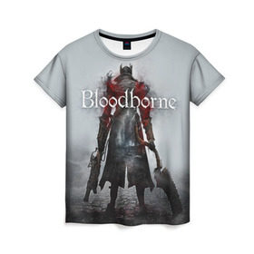 Женская футболка 3D с принтом Bloodborne , 100% полиэфир ( синтетическое хлопкоподобное полотно) | прямой крой, круглый вырез горловины, длина до линии бедер | bb | fromsoftware | vicar amelia | амелия | бладборн | викарий | души | охотники | пиратs | порождение крови | руны