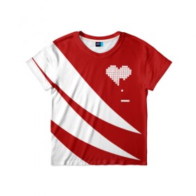 Детская футболка 3D с принтом Сердца белое , 100% гипоаллергенный полиэфир | прямой крой, круглый вырез горловины, длина до линии бедер, чуть спущенное плечо, ткань немного тянется | abstract | geometry | geometry stripes | heart | texture | абстракция | геометрические полосы | геометрическое сердце | геометрия | любовь | сердечко | сердца | сердце | текстура