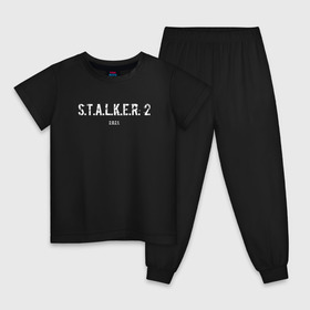 Детская пижама хлопок с принтом STALKER 2021 , 100% хлопок |  брюки и футболка прямого кроя, без карманов, на брюках мягкая резинка на поясе и по низу штанин
 | stalker | stalker 2 | сталкер | сталкер 2