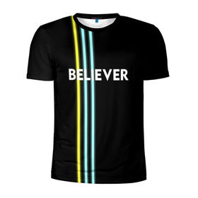 Мужская футболка 3D спортивная с принтом Believer Imagine Dragons , 100% полиэстер с улучшенными характеристиками | приталенный силуэт, круглая горловина, широкие плечи, сужается к линии бедра | рок