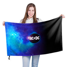 Флаг 3D с принтом ACDC , 100% полиэстер | плотность ткани — 95 г/м2, размер — 67 х 109 см. Принт наносится с одной стороны | ac dc | acdc | acdc ас дс | асдс | метал | молния | музыка | музыканты | певцы