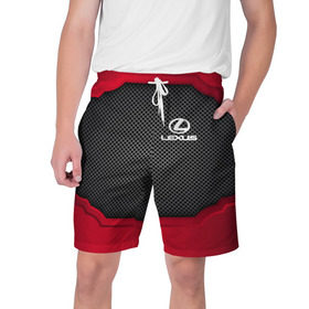 Мужские шорты 3D с принтом LEXUS SPORT ,  полиэстер 100% | прямой крой, два кармана без застежек по бокам. Мягкая трикотажная резинка на поясе, внутри которой широкие завязки. Длина чуть выше колен | 