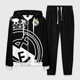 Мужской костюм 3D с принтом Real Madrid Exclusive , 100% полиэстер | Манжеты и пояс оформлены тканевой резинкой, двухслойный капюшон со шнурком для регулировки, карманы спереди | 2019 | мадрид | реал | форма | эксклюзив