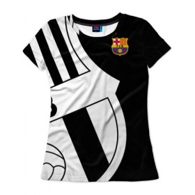 Женская футболка 3D с принтом Barcelona Exclusive , 100% полиэфир ( синтетическое хлопкоподобное полотно) | прямой крой, круглый вырез горловины, длина до линии бедер | Тематика изображения на принте: 2019 | барселона | фк | форма | эксклюзив