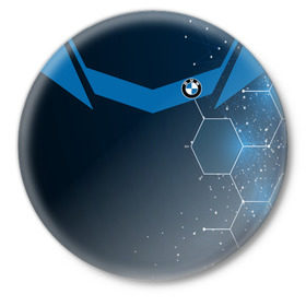 Значок с принтом BMW SPORT ,  металл | круглая форма, металлическая застежка в виде булавки | auto | bmw | color | logo | sport | авто | автомобиль | автомобильные | бмв | бренд | геометрия | лого | логотип | марка | соты | спорт | узор