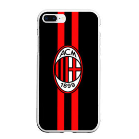 Чехол для iPhone 7Plus/8 Plus матовый с принтом AC Milan FC , Силикон | Область печати: задняя сторона чехла, без боковых панелей | football | italia | logo | milan | sport | италия | лого | милан | спорт | фк | футбол | футбольный клуб