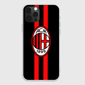 Чехол для iPhone 12 Pro Max с принтом AC Milan FC , Силикон |  | Тематика изображения на принте: football | italia | logo | milan | sport | италия | лого | милан | спорт | фк | футбол | футбольный клуб