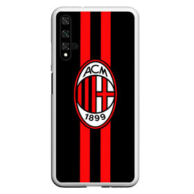 Чехол для Honor 20 с принтом AC Milan FC , Силикон | Область печати: задняя сторона чехла, без боковых панелей | football | italia | logo | milan | sport | италия | лого | милан | спорт | фк | футбол | футбольный клуб