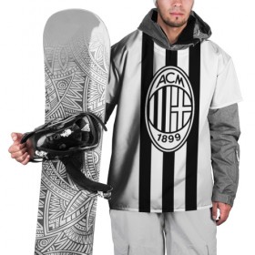 Накидка на куртку 3D с принтом FC Milan Black&White , 100% полиэстер |  | 